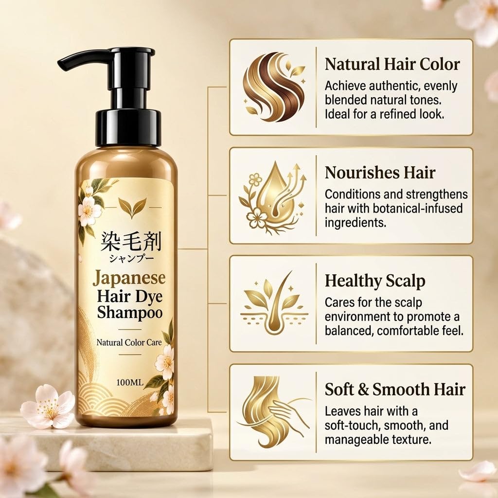 3 in 1 Hair Dye Black Hair Shampoo for Women & Men ( Pack Of 2 )