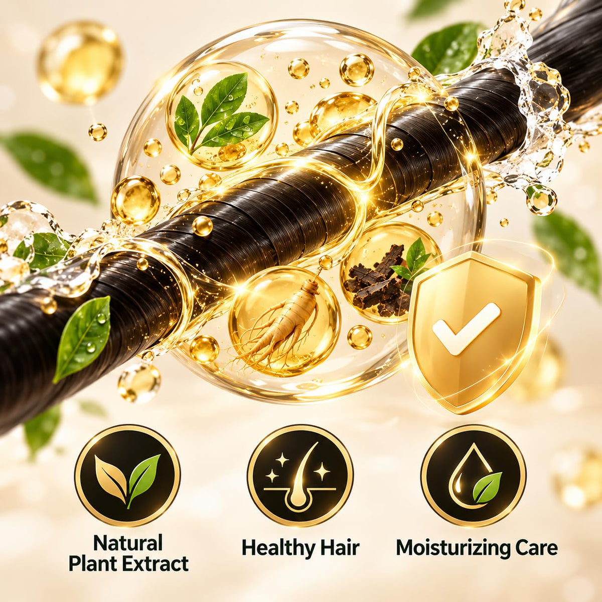 3 in 1 Hair Dye Black Hair Shampoo for Women & Men ( Pack Of 2 )