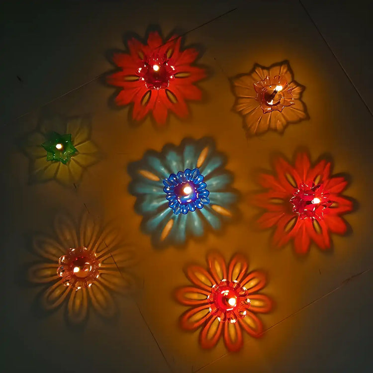 Lotus 3D Reflection Water Sensor Led Diya - pack of 24