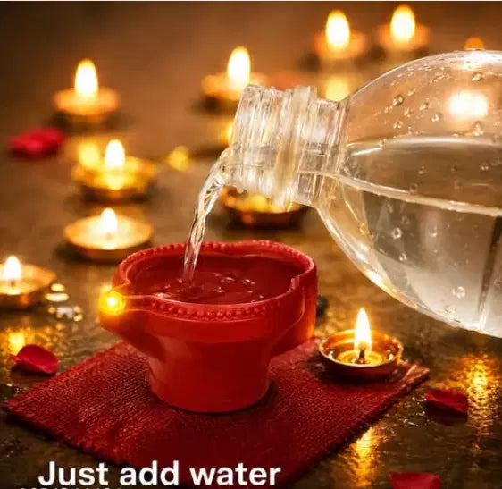 Lotus 3D Reflection Water Sensor Led Diya - pack of 24