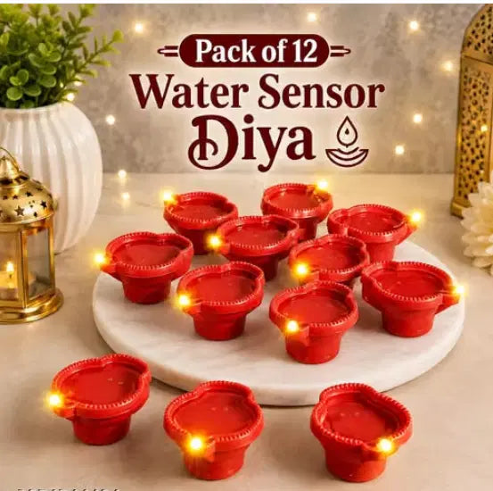 Lotus 3D Reflection Water Sensor Led Diya - pack of 24