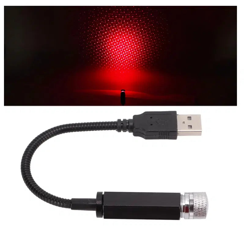 Interior Atmosphere LED Lamp Ambient USB Star Light Auto Roof Projector