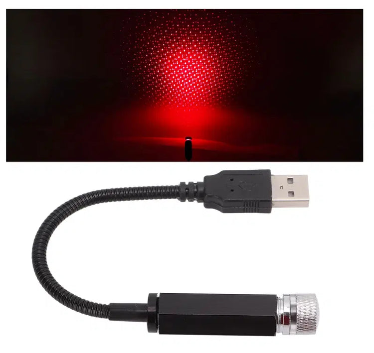 Interior Atmosphere LED Lamp Ambient USB Star Light Auto Roof Projector
